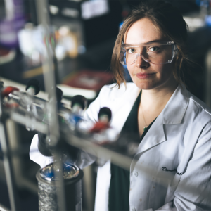 Domenica Fertal, Ph.D. candidate, in her lab.