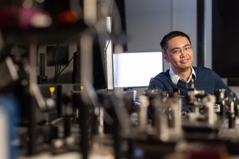 Xiaoji Xu, Associate Professor, in his lab. 