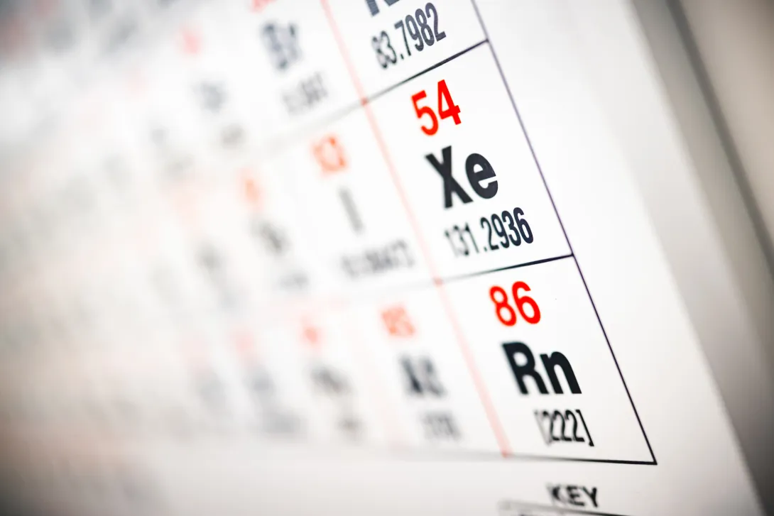 Periodic table zoomed in